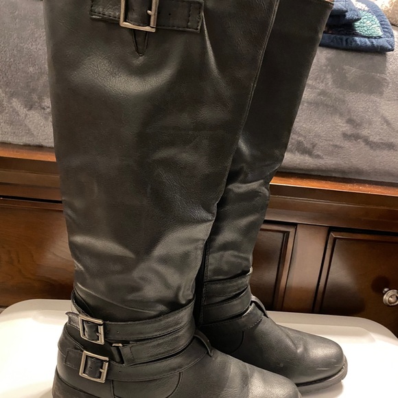 Rampage black size 8 knee length, biker type boot - Picture 1 of 4